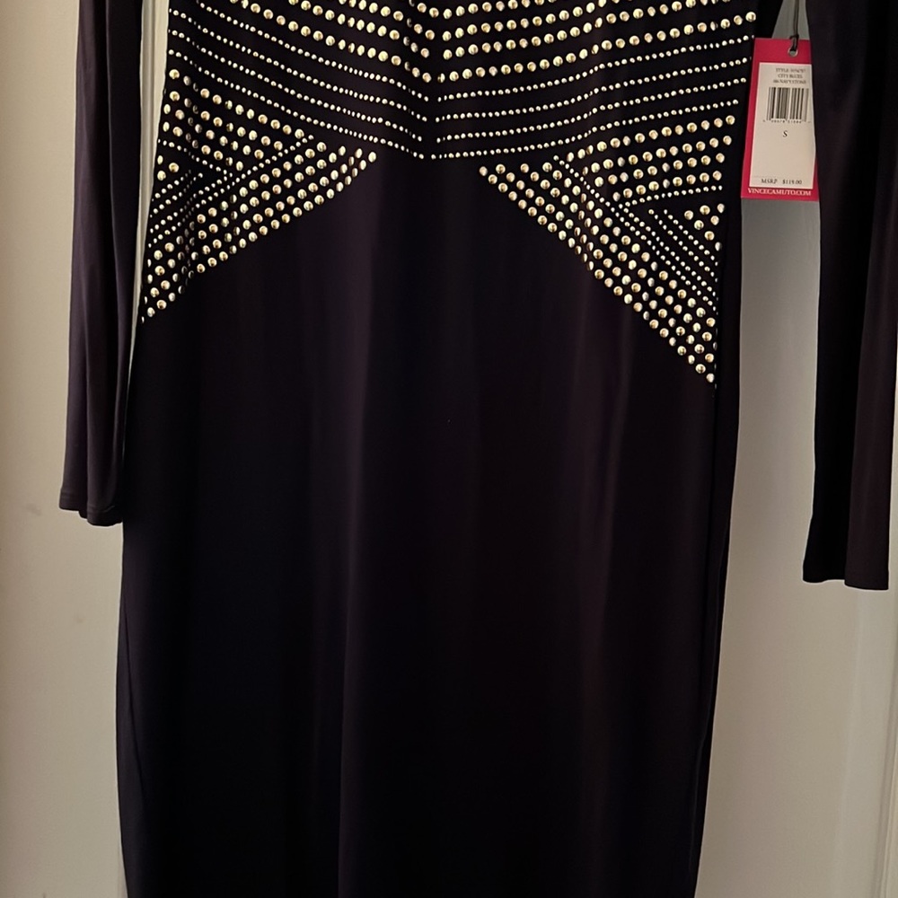 New w tags Vince camuto navy studded dress s - Picture 5 of 6